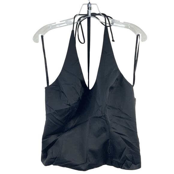 Xscape Tops - Xscape Vintage Y2K Black Satin Polyester Halter Top Women’s Size 6 NWT
